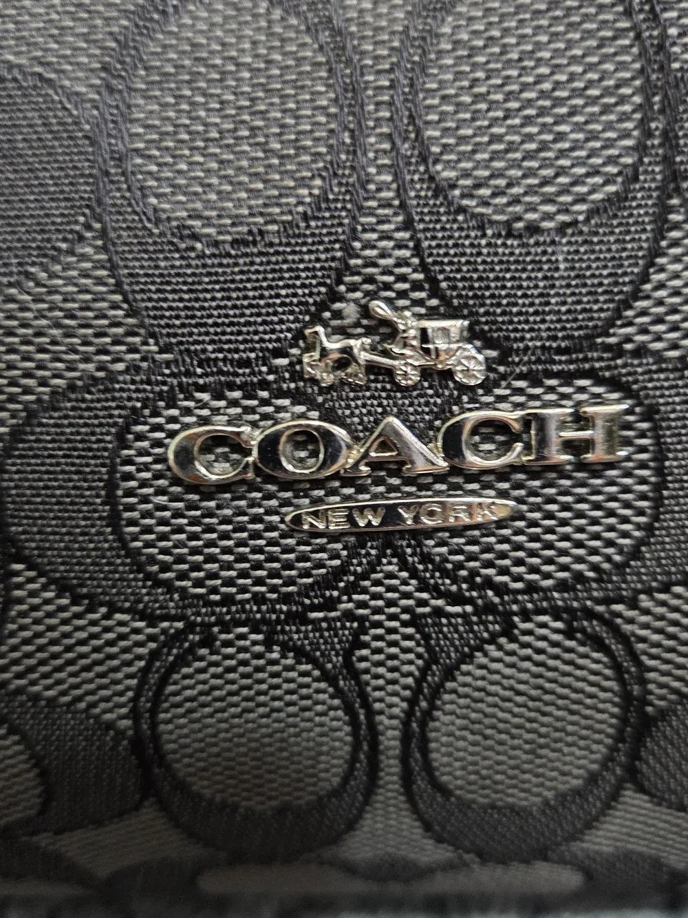 VTG Coach Edie 31 Signature Jacquard Shoulder Bag & Matching Wallet Smoke Black